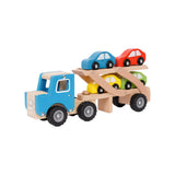 Houten Autotransporter Vrachtwagen - Blauw 1 | Fantastic Gifts