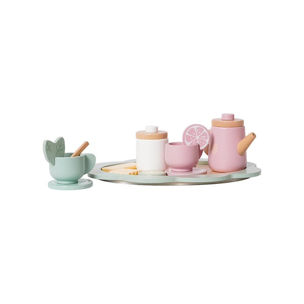 Houten Thee Service - 17 delig 4 | Fantastic Gifts