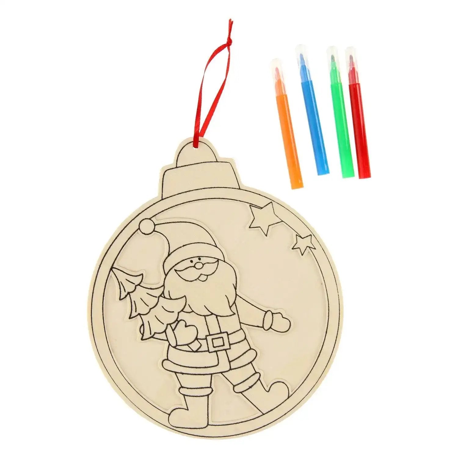 DIY Kerstbal Kleurset met Viltstiften "Kerstman" | Fantastic Gifts Shop