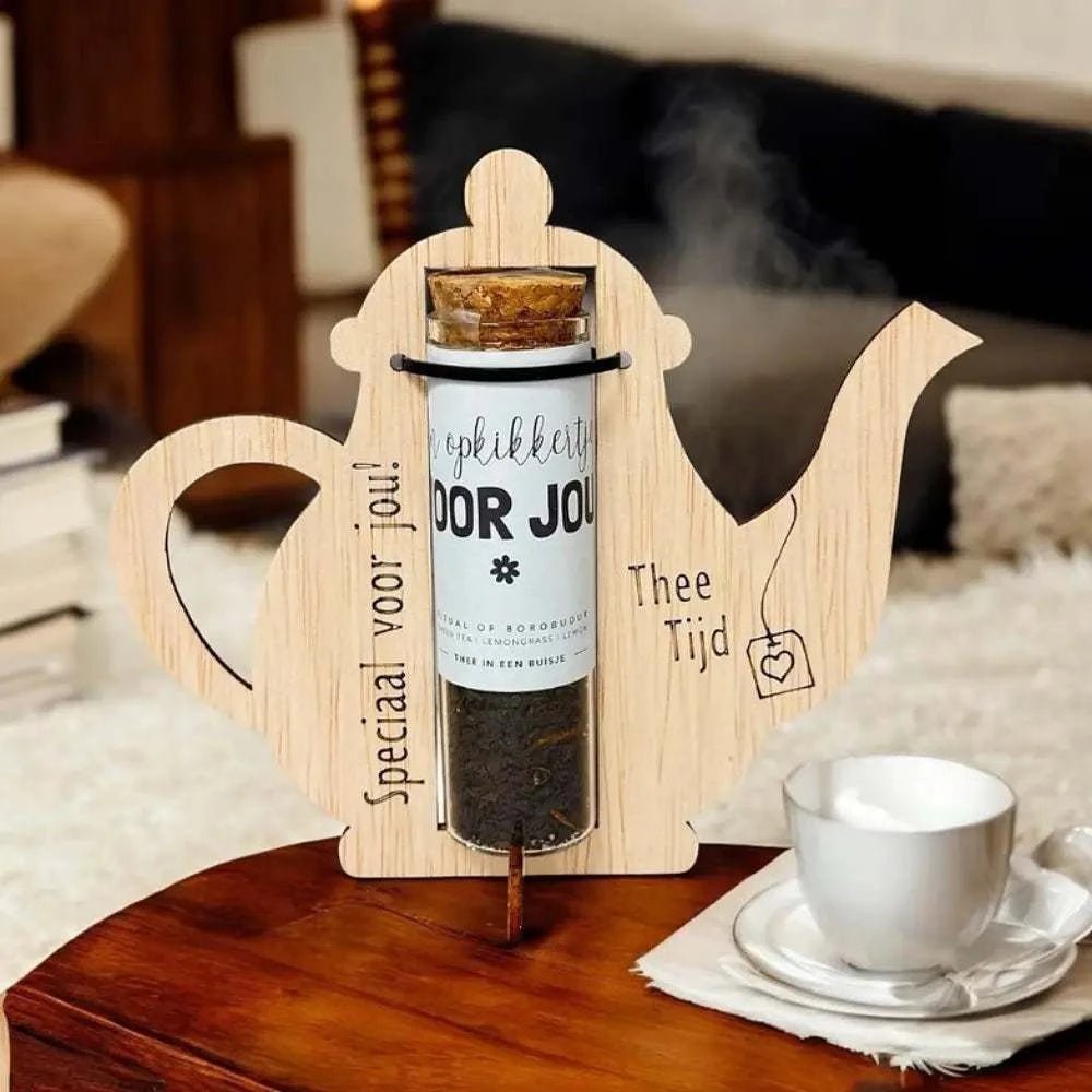 Houten Theepot Cadeauset - Opkikkertje | Fantastic Gifts Shop