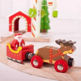 Houten Trein - Kerstman, Slee en Rendier | Fantastic Gifts Shop