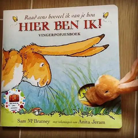 Vingerpopjesboek "Hier ben ik!" van Sam McBratney | Fantastic Gifts Shop